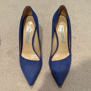 Saks Fifth Avenue Blue Suede Women's Heels